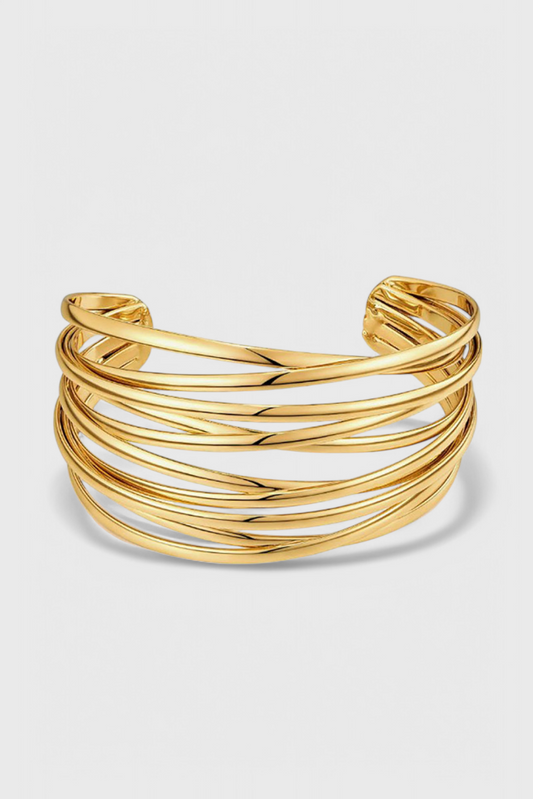 Pulsera Rígida Mujer Superpuesta Ajustable con Abertura - Mavetta