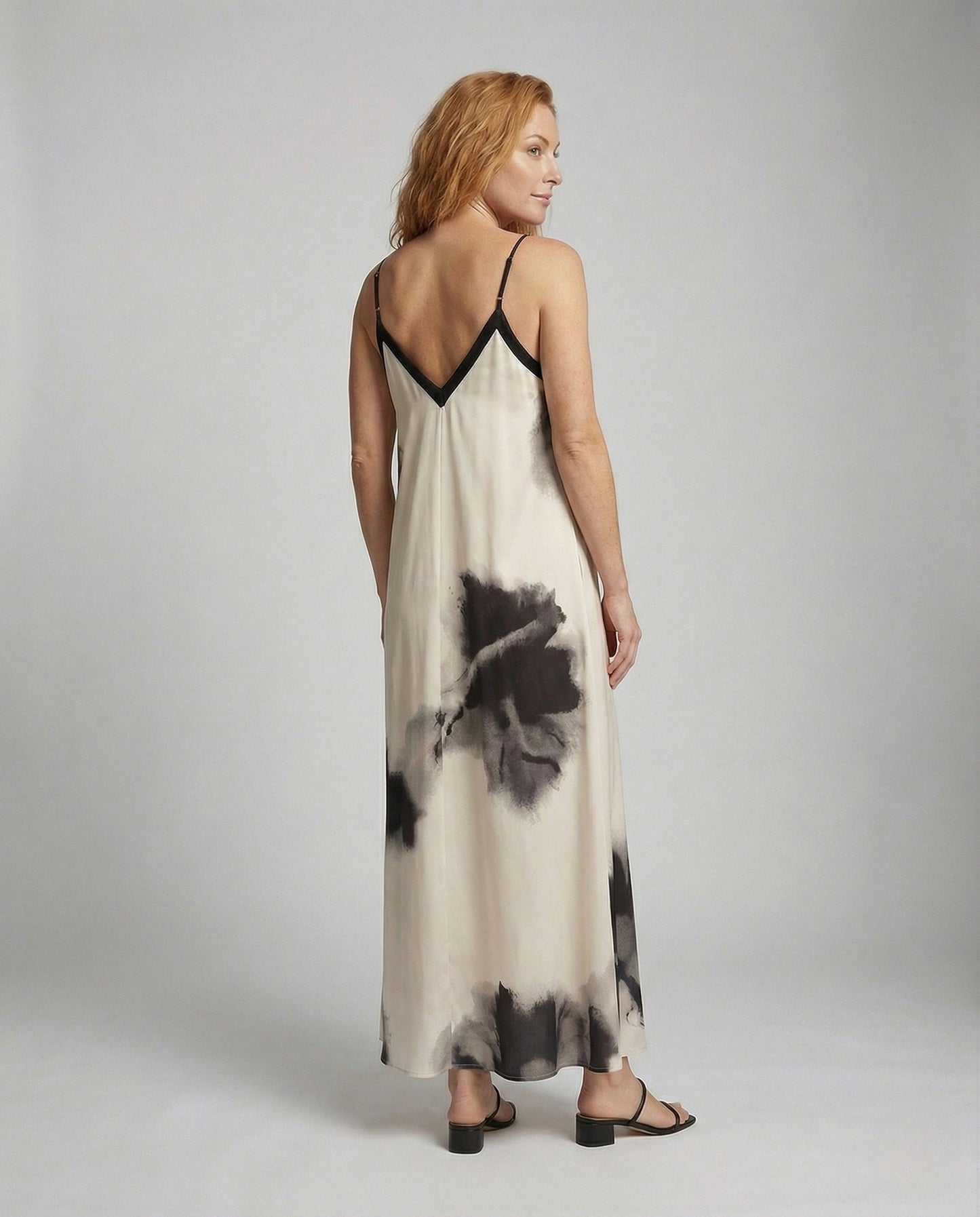 Vestido Largo Mujer de Tela Estampada Tirantes
