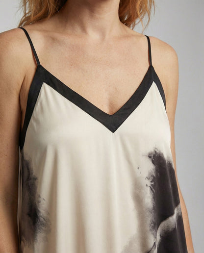 Vestido Largo Mujer de Tela Estampada Tirantes