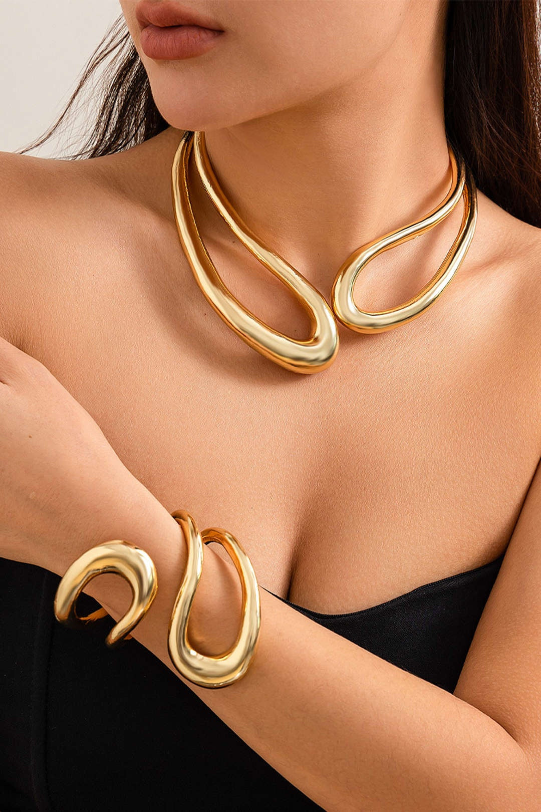 Collar Mujer Diseño Escultórico Asimétrico