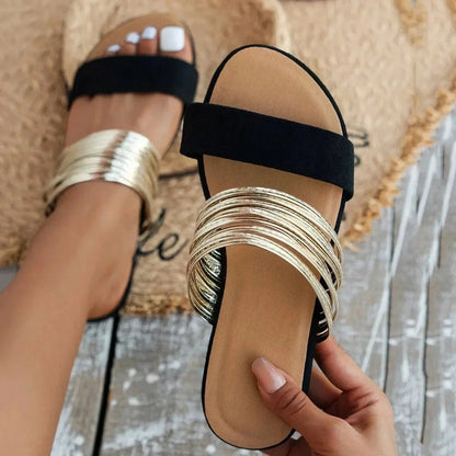 Sandalias Planas Mujer con Tiras Cruzadas Ajuste Comodo - Mavetta