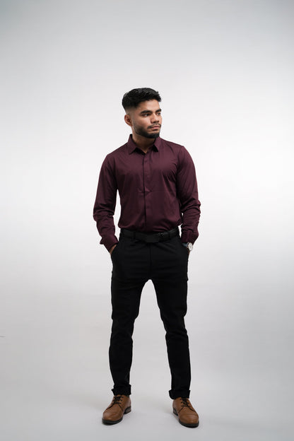 Camisa Hombre con Botones Tejido Antiarrugas