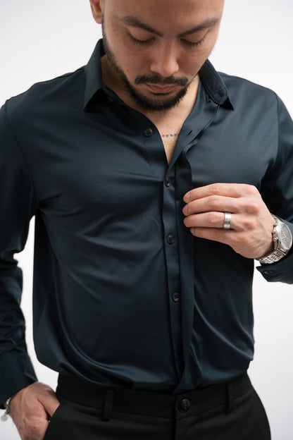 Camisa Hombre con Botones Tejido Antiarrugas