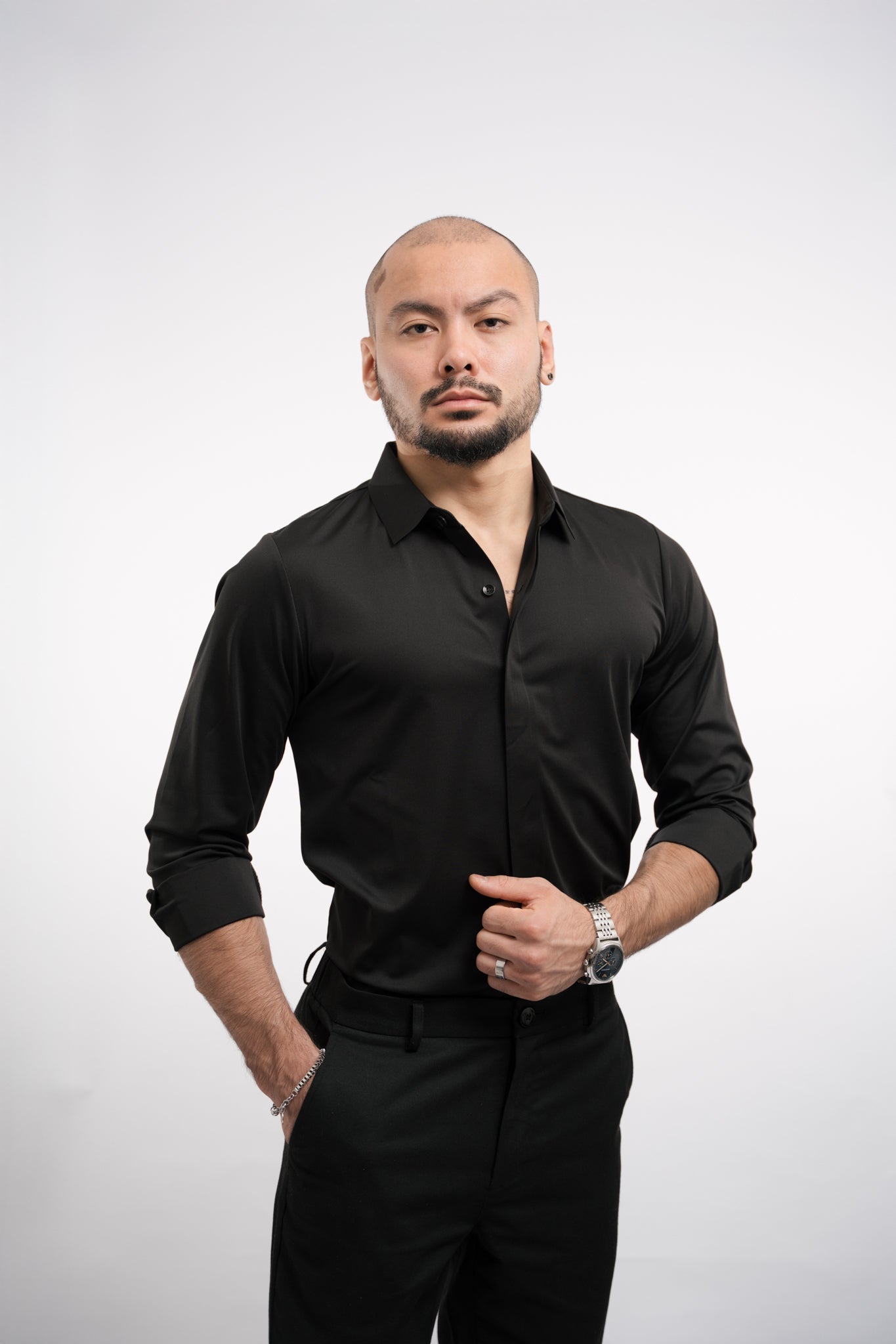 Camisa Hombre con Botones Tejido Antiarrugas