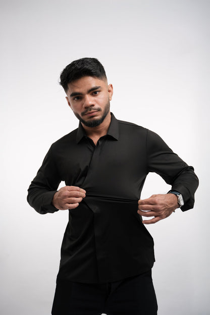 Camisa Hombre con Botones Tejido Antiarrugas