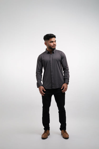 Camisa Hombre con Botones Tejido Antiarrugas