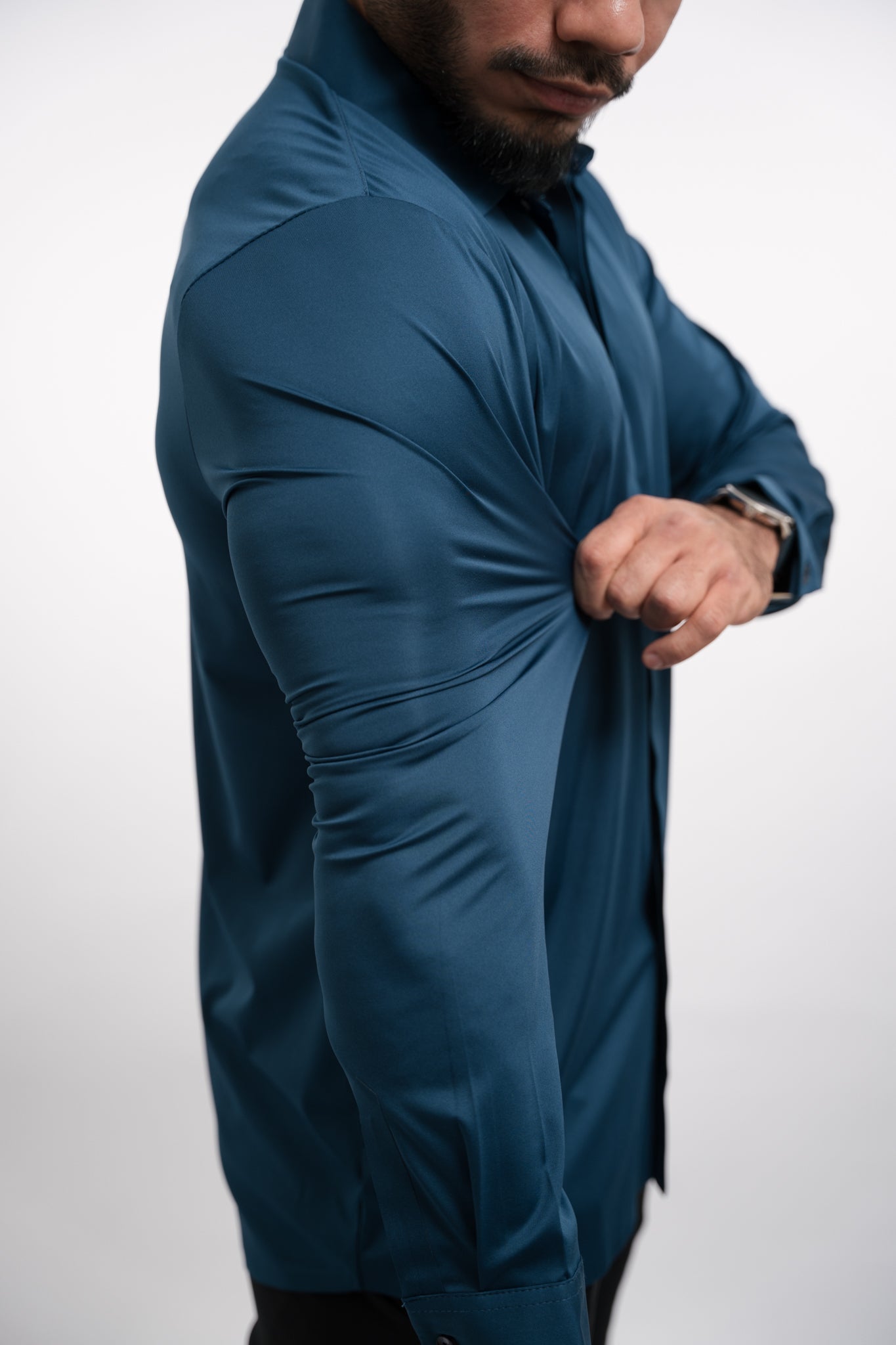Camisa Hombre con Botones Tejido Antiarrugas