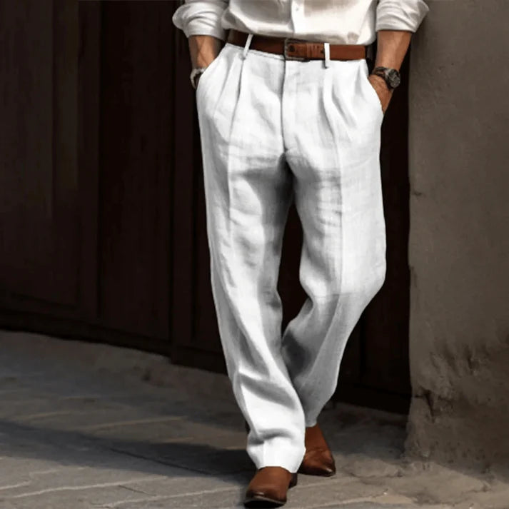 Pantalón Hombre Slim Algodón Corte Recto