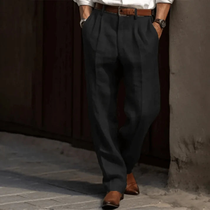 Pantalón Hombre Slim Algodón Corte Recto