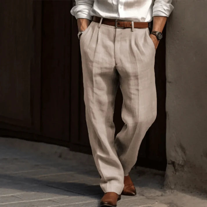 Pantalón Hombre Slim Algodón Corte Recto
