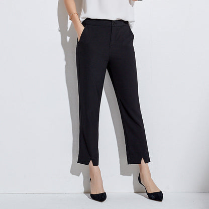 Botas Mujer de Piel Rectas con Pinzas y Cintura Alta Formal