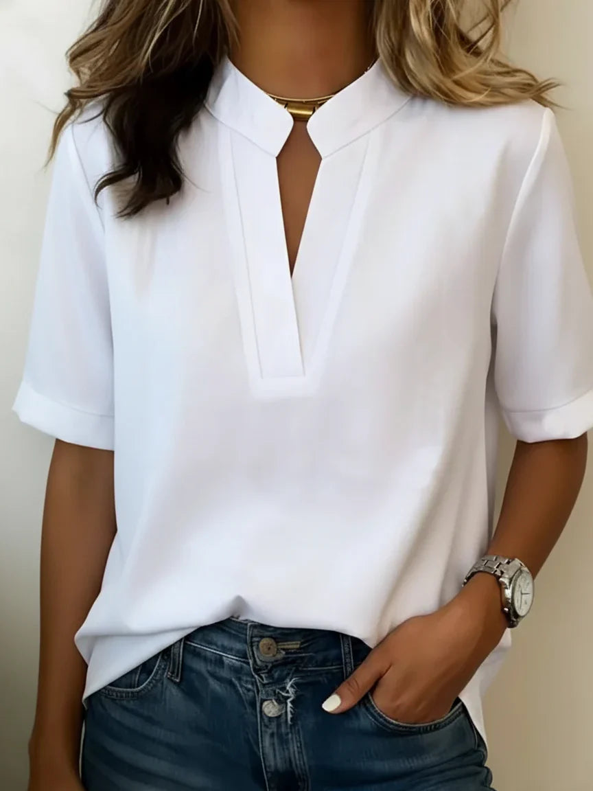 Blusa Mujer Cuello Refinado Elegante