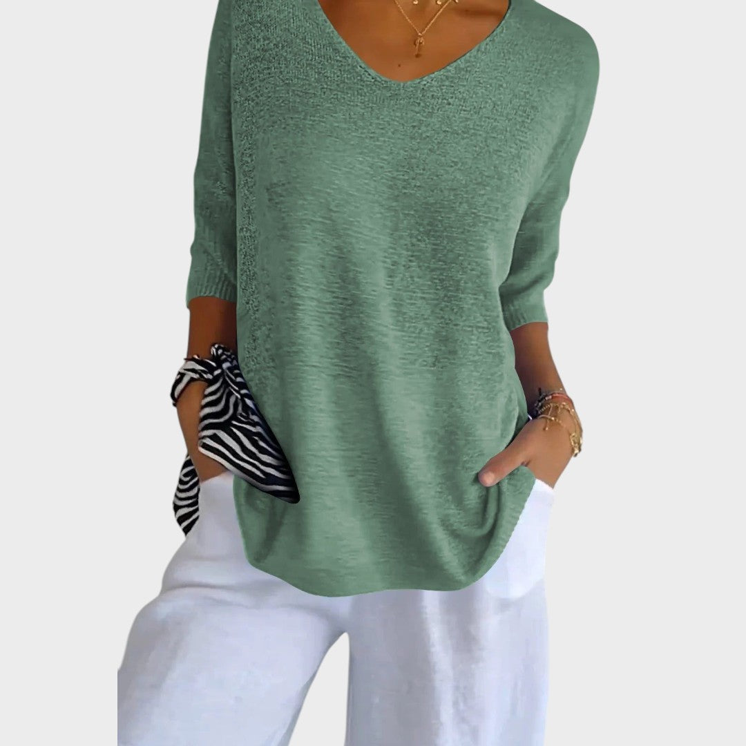 Jersey Mujer Escote en V Suave Casual