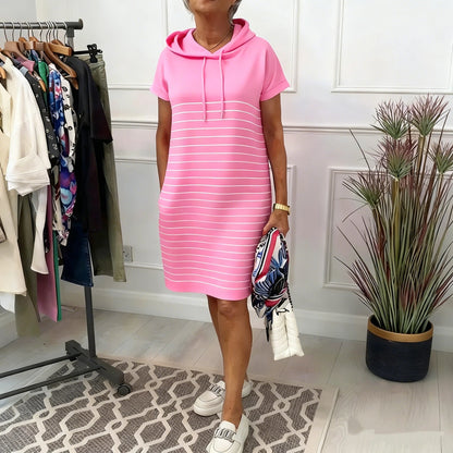 Vestido Casual Mujer Algodón Capucha Ajuste Cómodo