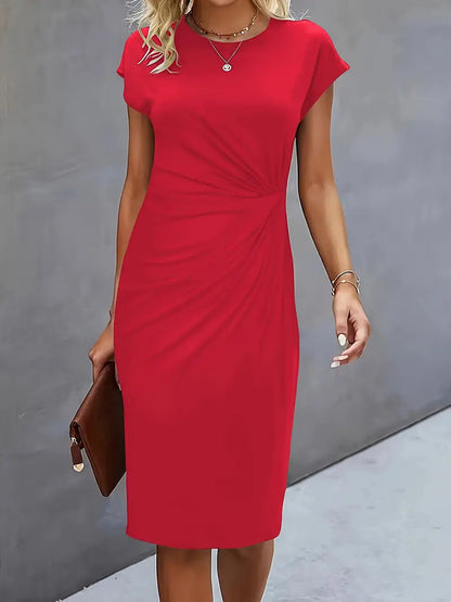 Vestido ajustado mujer manga corta clásico