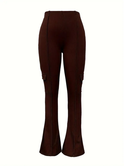 Pantalón Campana Mujer Tela Suave Ajuste Amplio