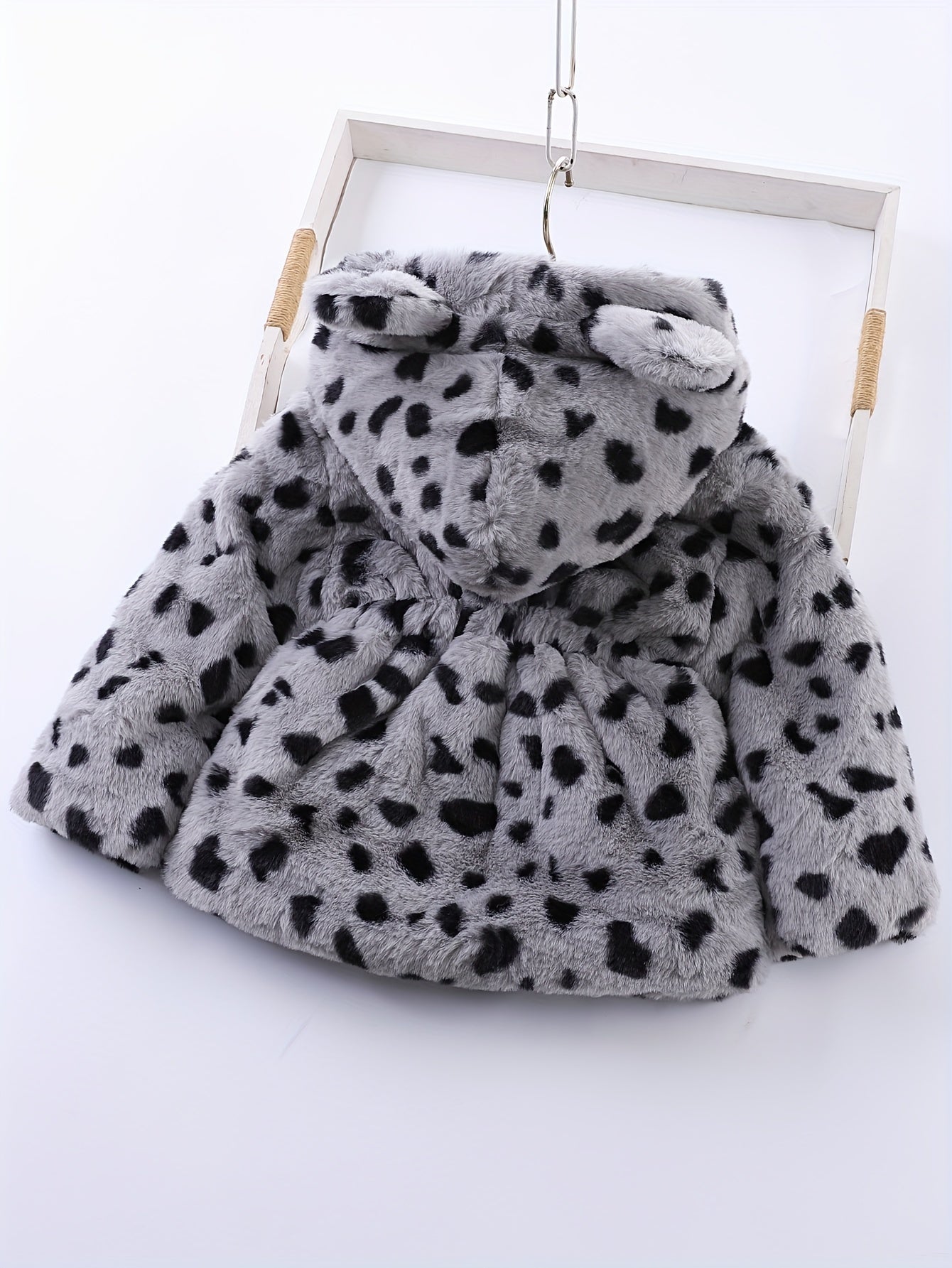 Chaqueta Forro Polar Niña con Capucha Estampado Animal