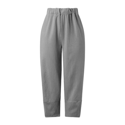 Pantalones Mujer Pata Ancha Algodón Holgados Corte Tobillero