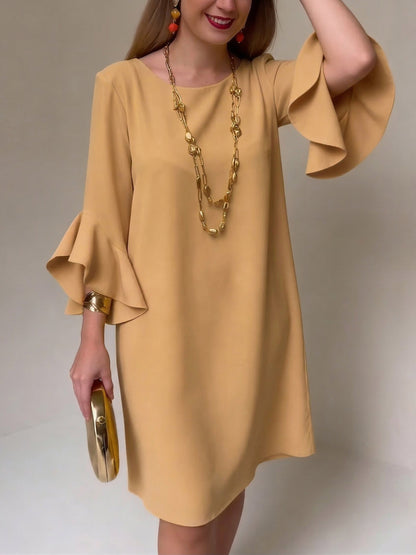 Vestido mujer fluido manga volante estilo cómodo verano