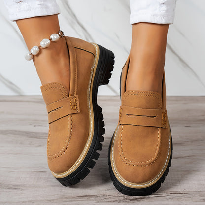 Mocasines Mujer Diseño Retro Suela Gruesa Comodos