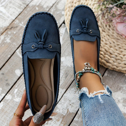 Mocasines Mujer de Piel con Borlas Estilo Elegante
