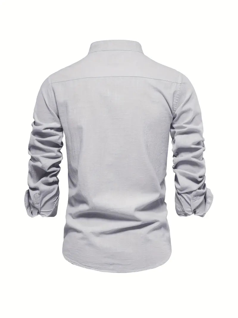 Camisa casual hombre botones manga larga entretiempo