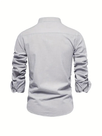 Camisa casual hombre botones manga larga entretiempo