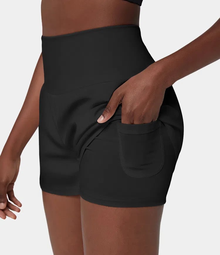 Short deportivo mujer Algodón Cintura Alta Bolsillos