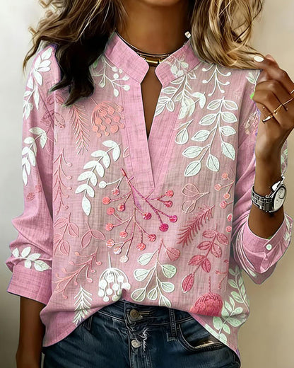 Blusa mujer ligera cuello en V floral verano