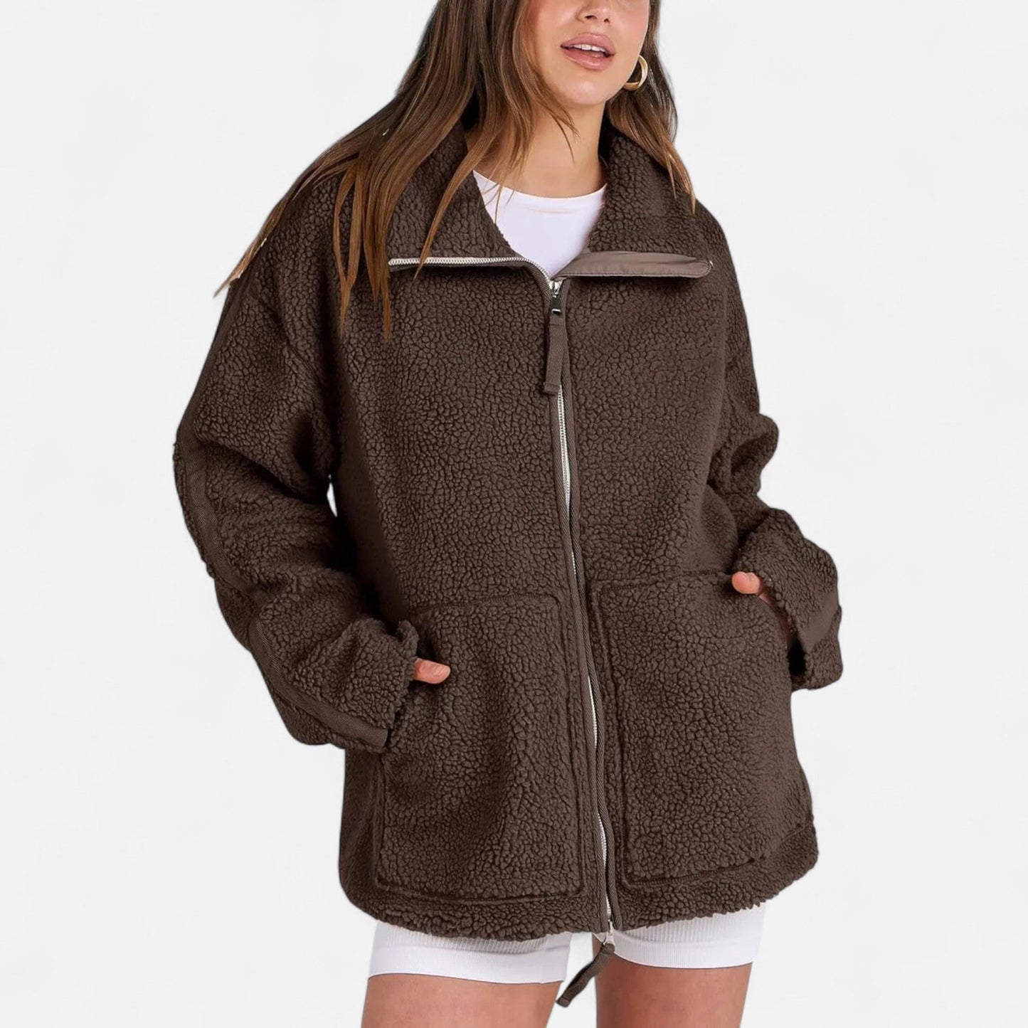 Chaqueta Invierno Mujer Corte Estructurado Cremallera
