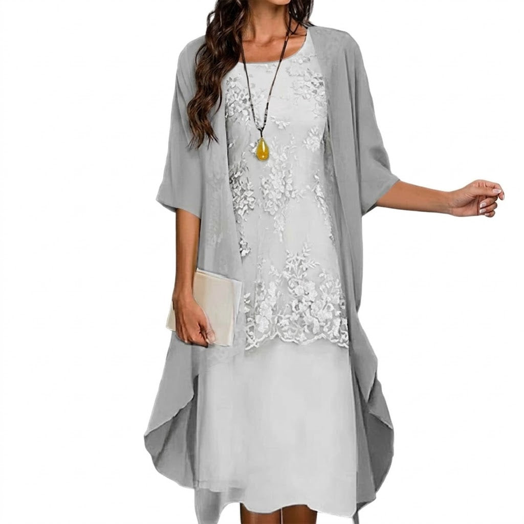 Conjunto mujer vestido y chaqueta elegante
