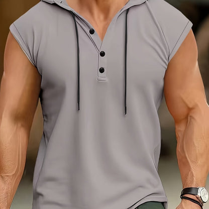 Camisa sin mangas hombre tejido transpirable con capucha