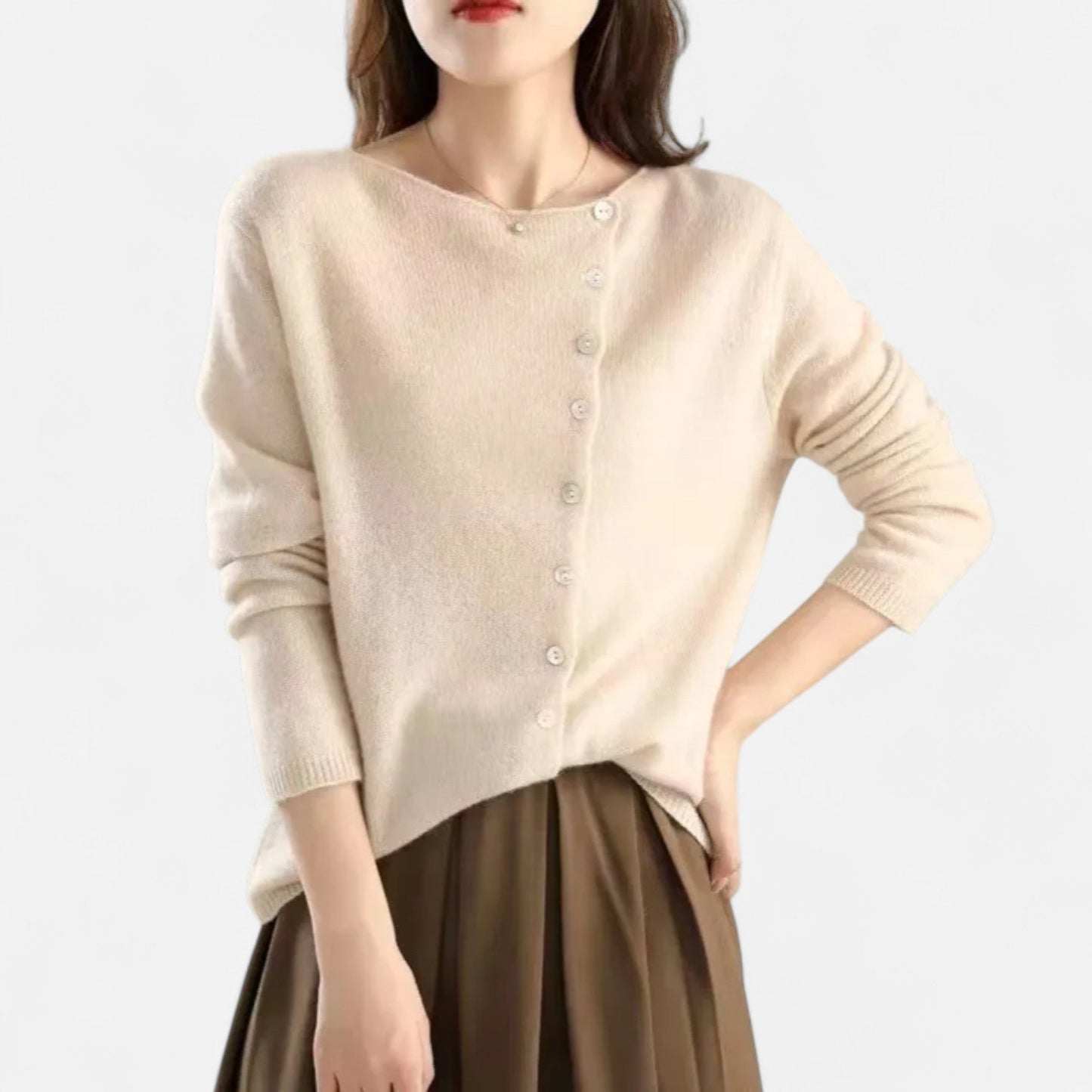 Suéter Mujer de Punto con Botones Detalle Elegante