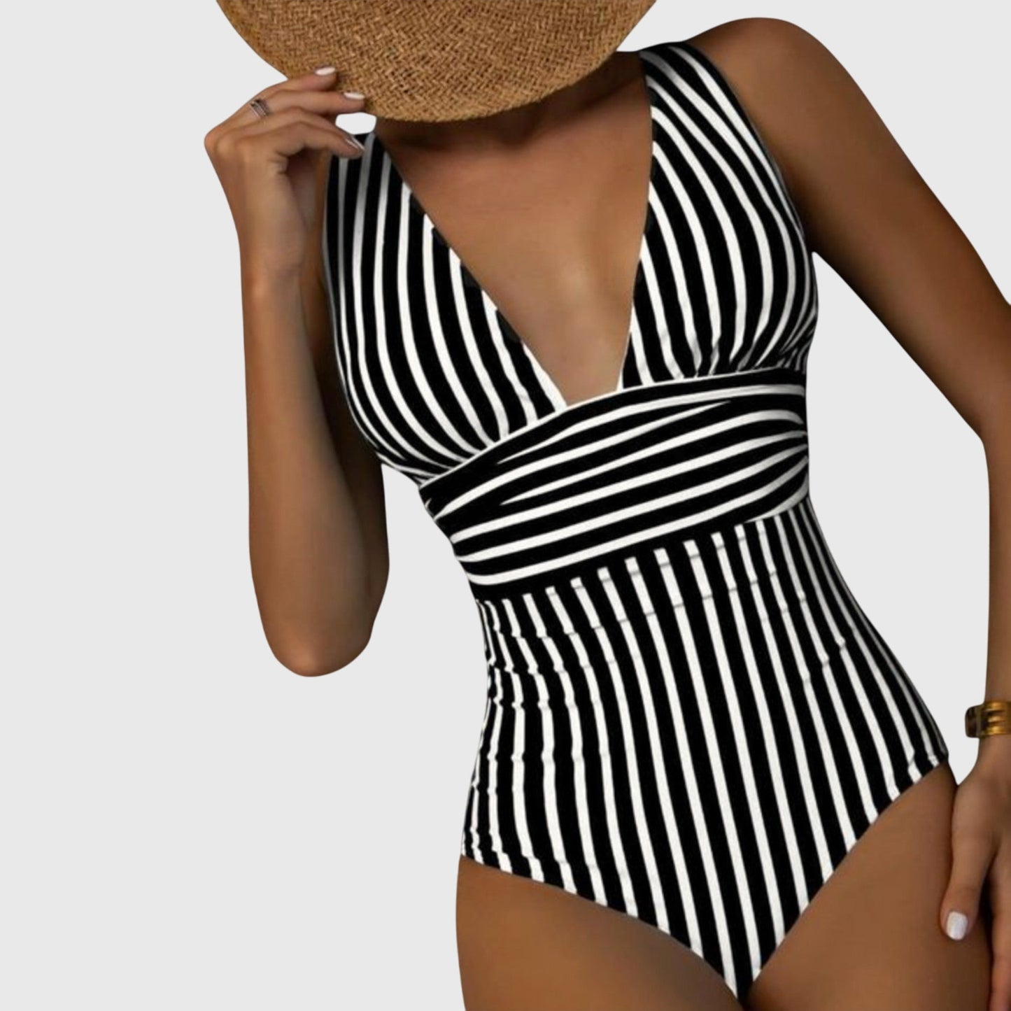 Bañador Mujer una Pieza Escote Cuadrado Relleno Estilo Retro