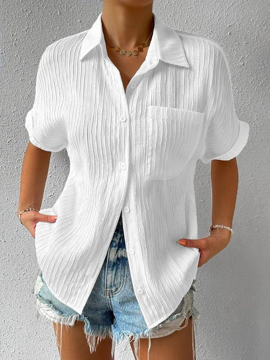 Camisa mujer ligera de algodón manga larga casual - Mavetta