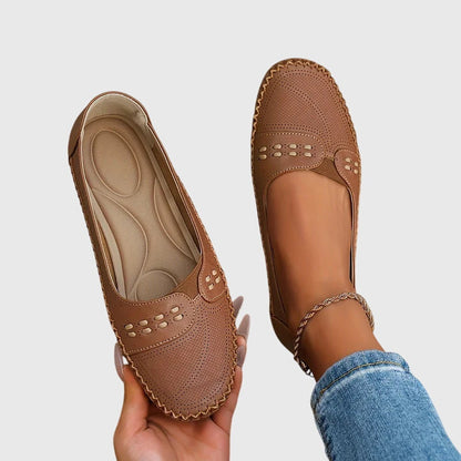 Mocasines Mujer Sintético Perforado Sin Cordones Casual