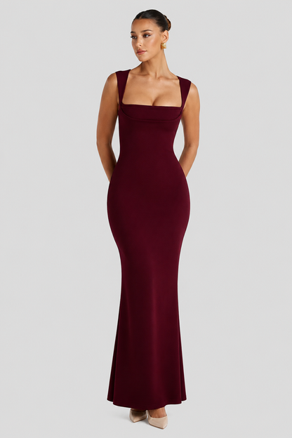 Vestido largo Mujer Moldeador Escote cuadrado
