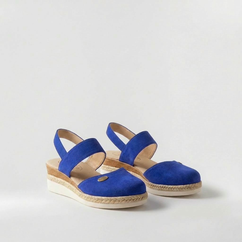 Sandalias Plataforma Mujer de Lino Estilo Alpargata Cuña