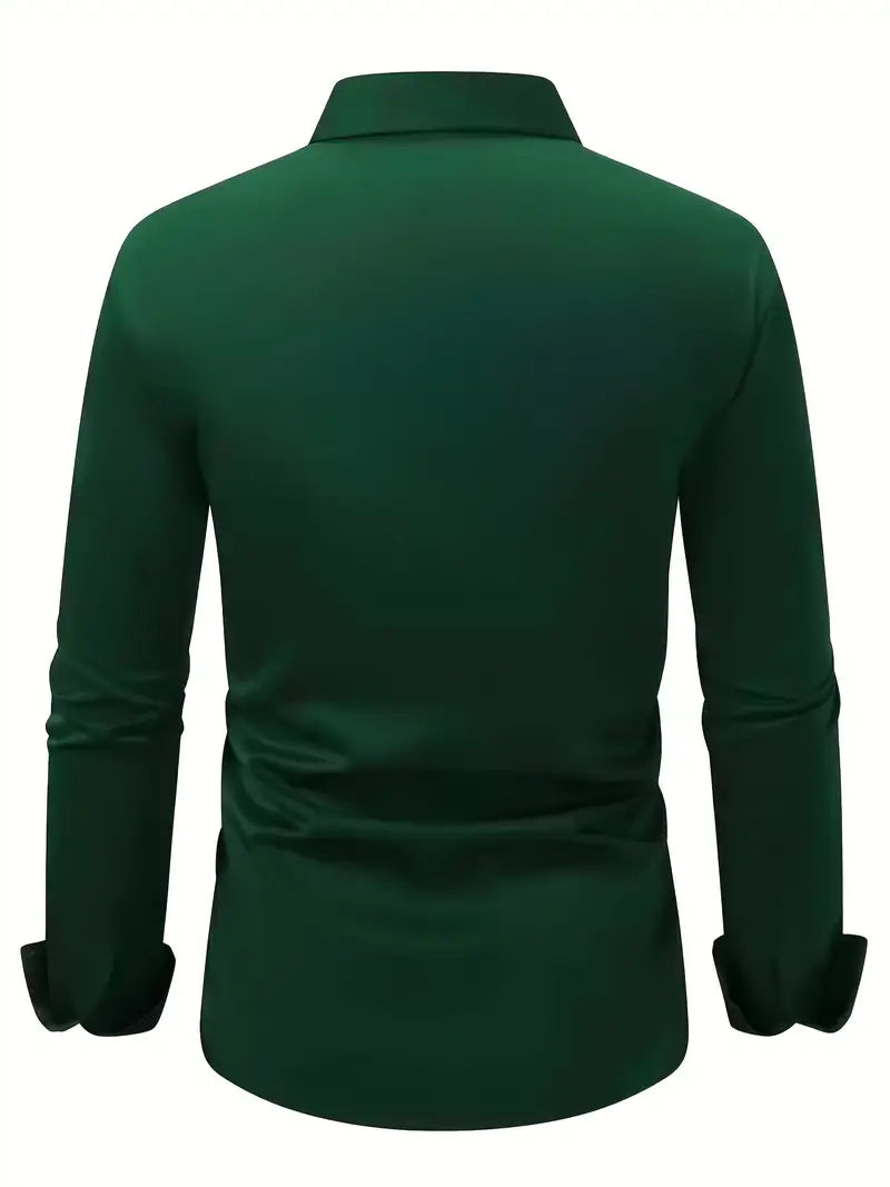 Camisa Hombre Manga Larga con Botones Clásica