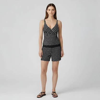 Bañador Tankini Mujer de Dos Piezas Cuello en V Pantalones
