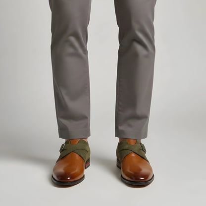 Zapatos Formales Hombre Cuero Sintético Hebilla Monk Strap - Mavetta