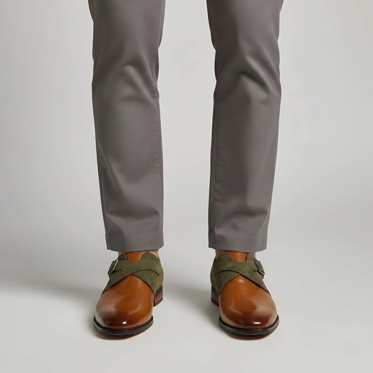 Zapatos Formales Hombre Cuero Sintético Hebilla Monk Strap - Mavetta