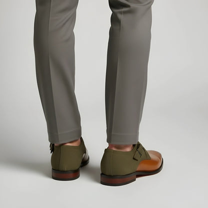 Zapatos Formales Hombre Cuero Sintético Hebilla Monk Strap