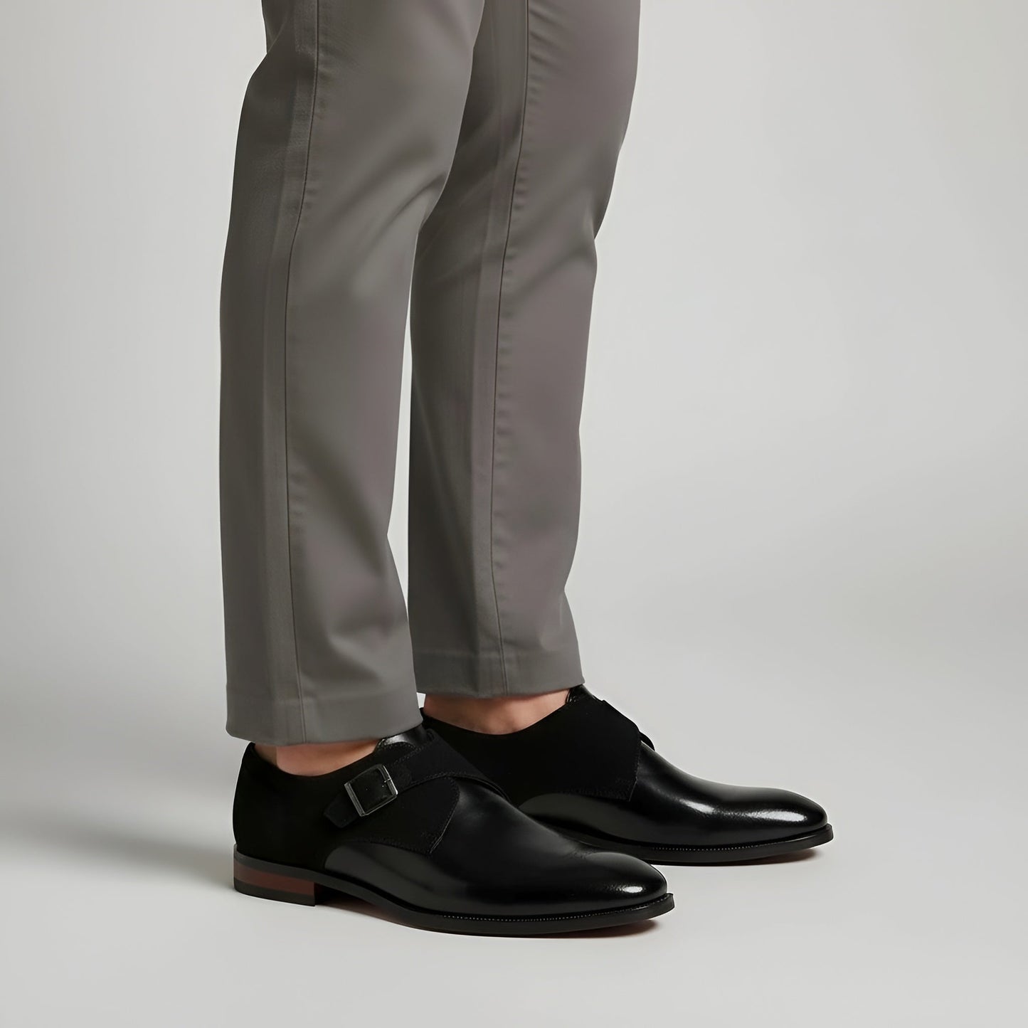 Zapatos Formales Hombre Cuero Sintético Hebilla Monk Strap