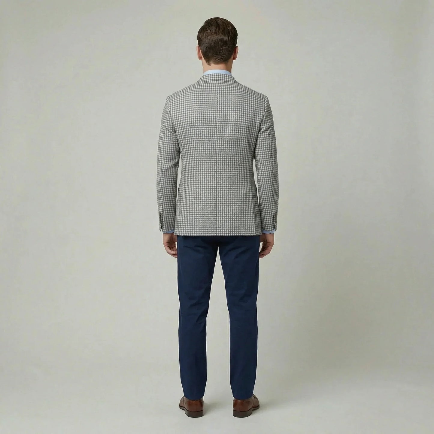Americana Hombre Mezcla Algodón Microestampado Solapas Muesca