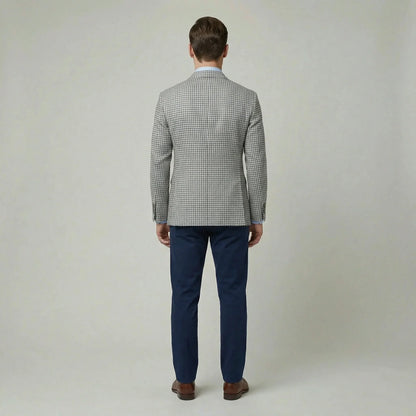 Americana Hombre Mezcla Algodón Microestampado Solapas Muesca