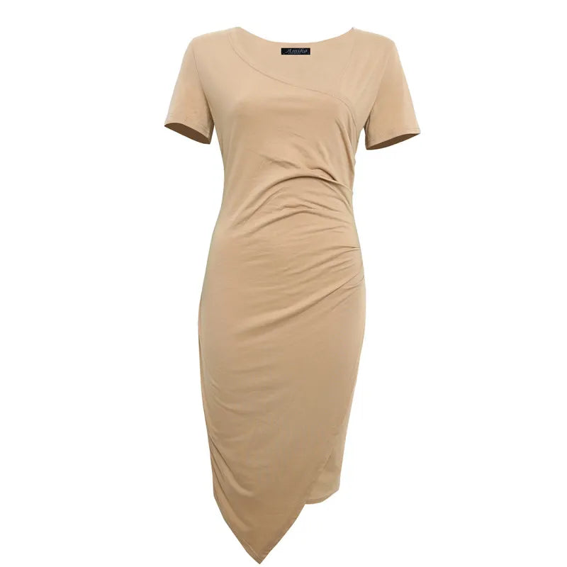 Vestido ajustado mujer manga corta clásico
