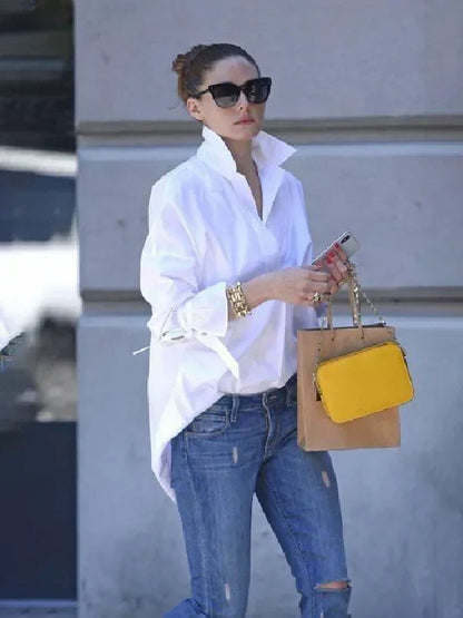 Camisa mujer oversize espalda larga estilo relajado - Mavetta
