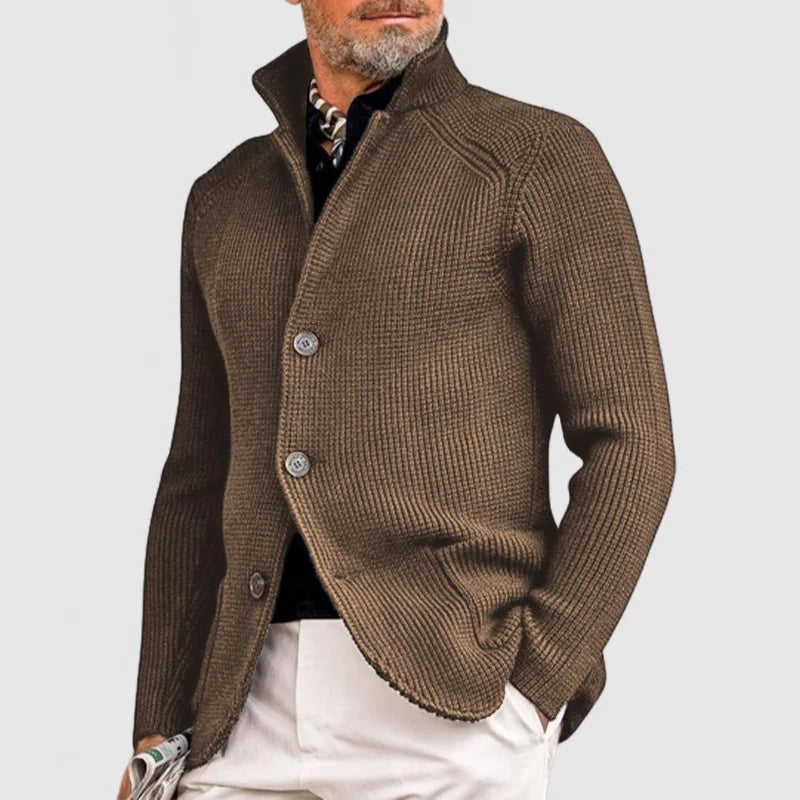 Chaqueta Hombre de Piel Sintética Elegante con Solapas