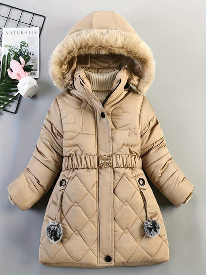 Abrigo Invierno Niña con Capucha Acolchado